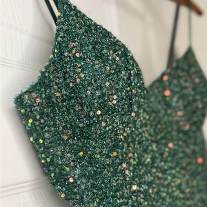 Green Sequin Cocktail Dress